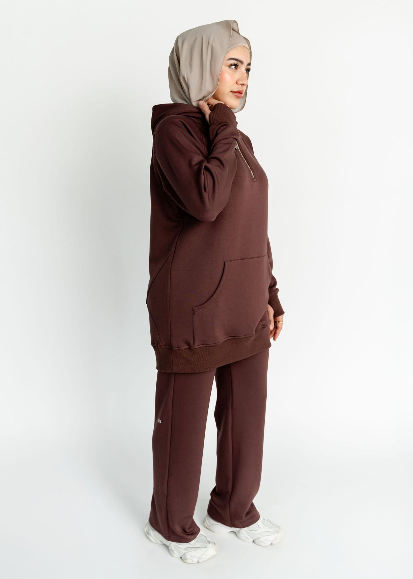 On The Go - Set - Hoodie - Brown