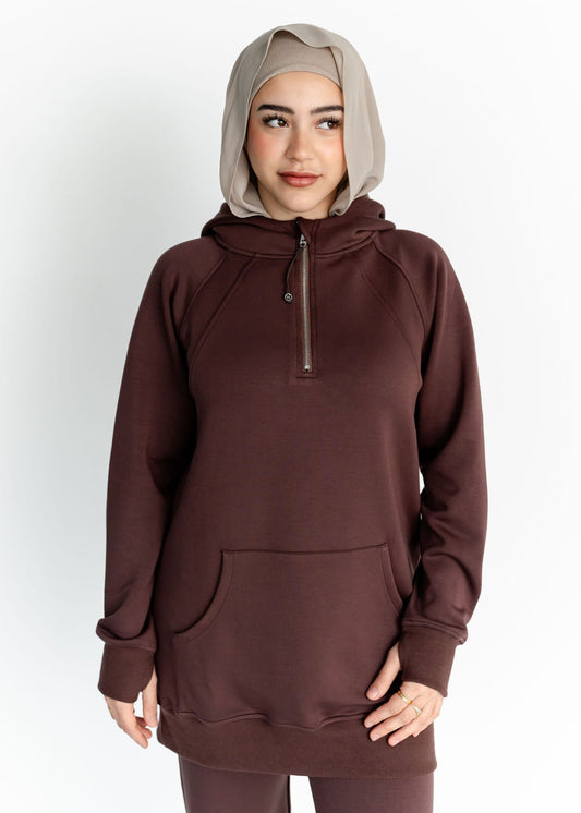 On The Go - Set - Hoodie - Brown